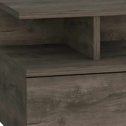 12" Brown Wood One Drawer Floating Nightstand HomeRoots