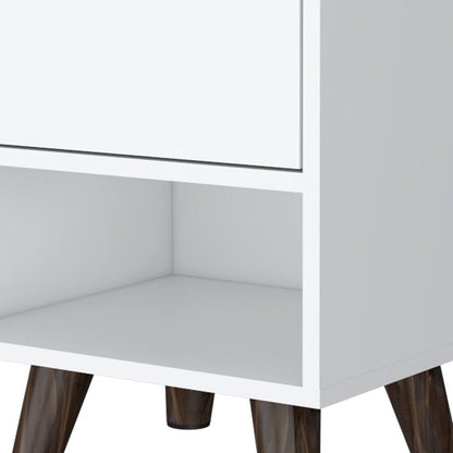 19" White Wood One Drawer Nightstand HomeRoots
