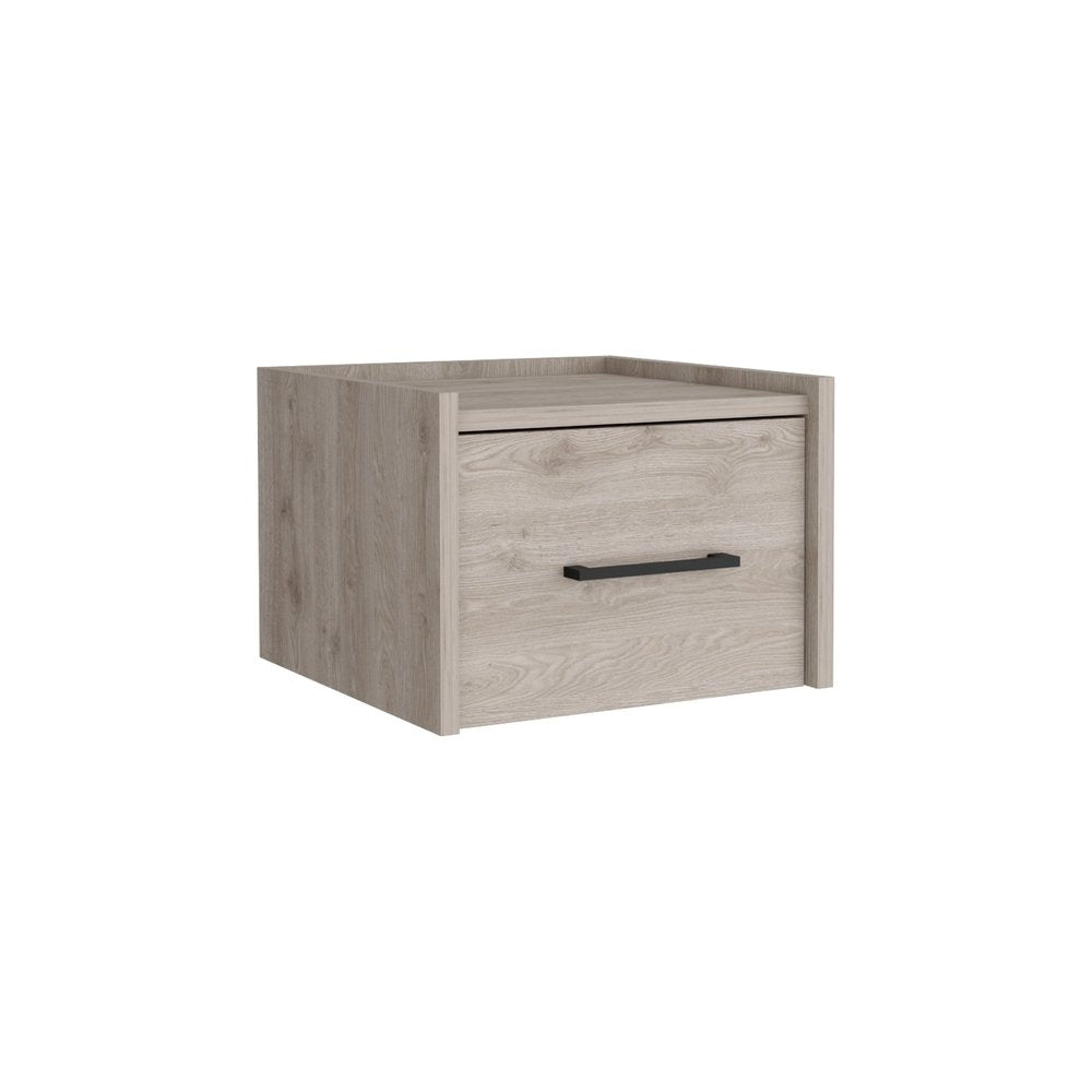 10" Gray Wood One Drawer Floating Nightstand HomeRoots