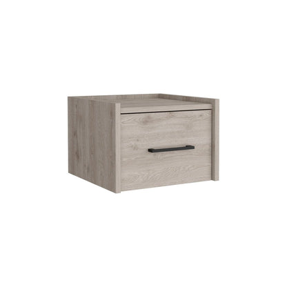 10" Gray Wood One Drawer Floating Nightstand HomeRoots