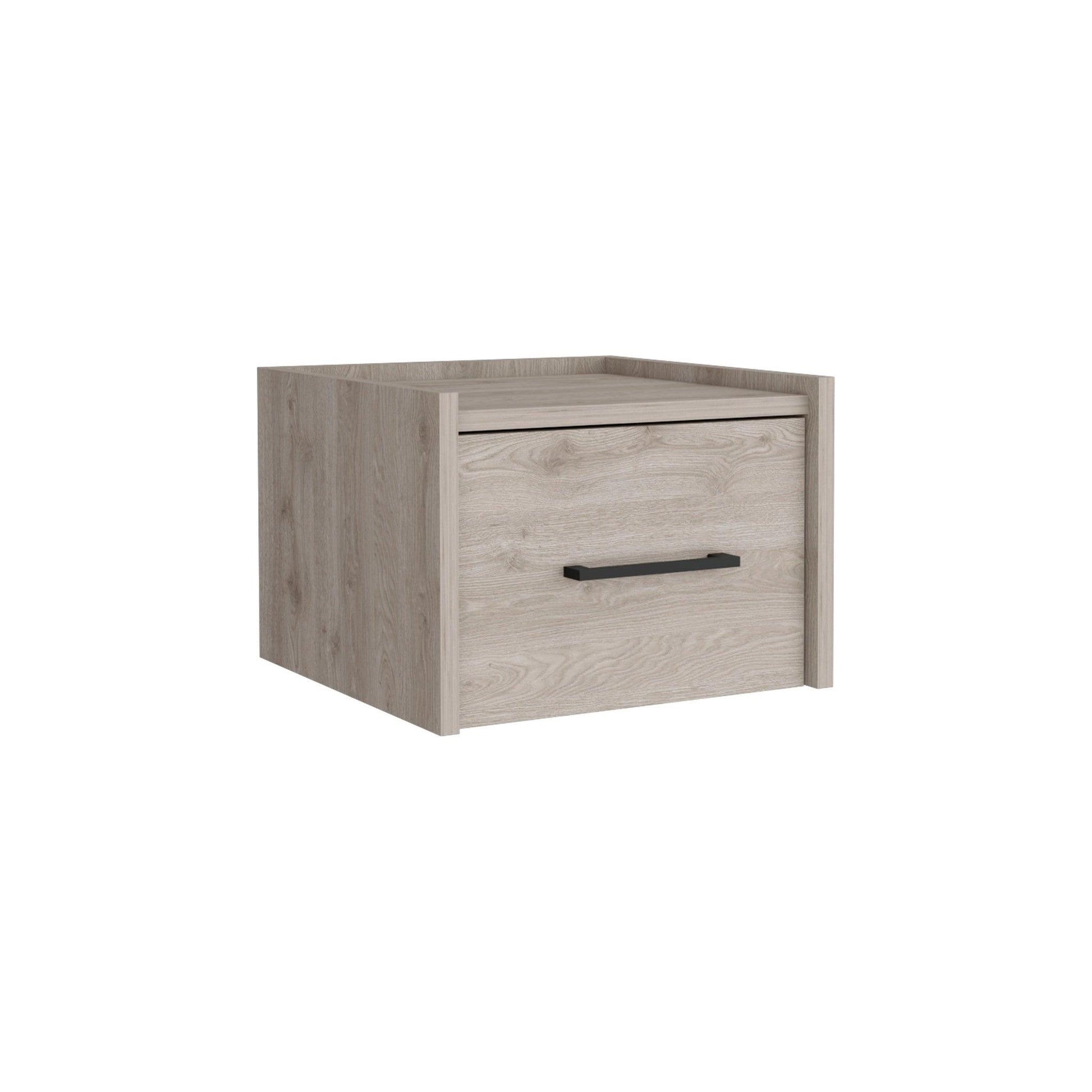 10" Gray One Drawer Faux Wood Floating Nightstand - FurniFindUSA