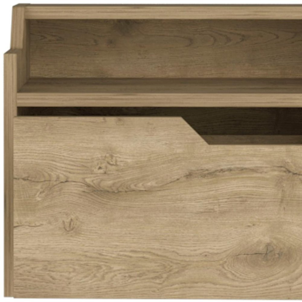13" Beige Wood One Drawer Floating Nightstand HomeRoots