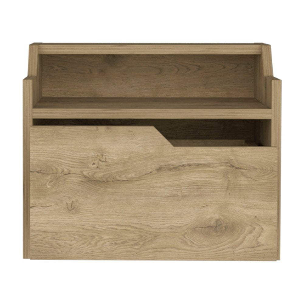 16" Beige Wood One Drawer Floating Nightstand HomeRoots