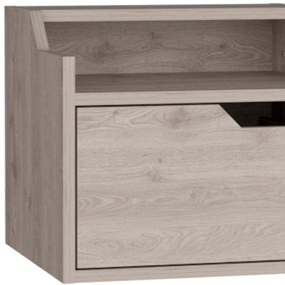 13" Gray Wood One Drawer Floating Nightstand HomeRoots