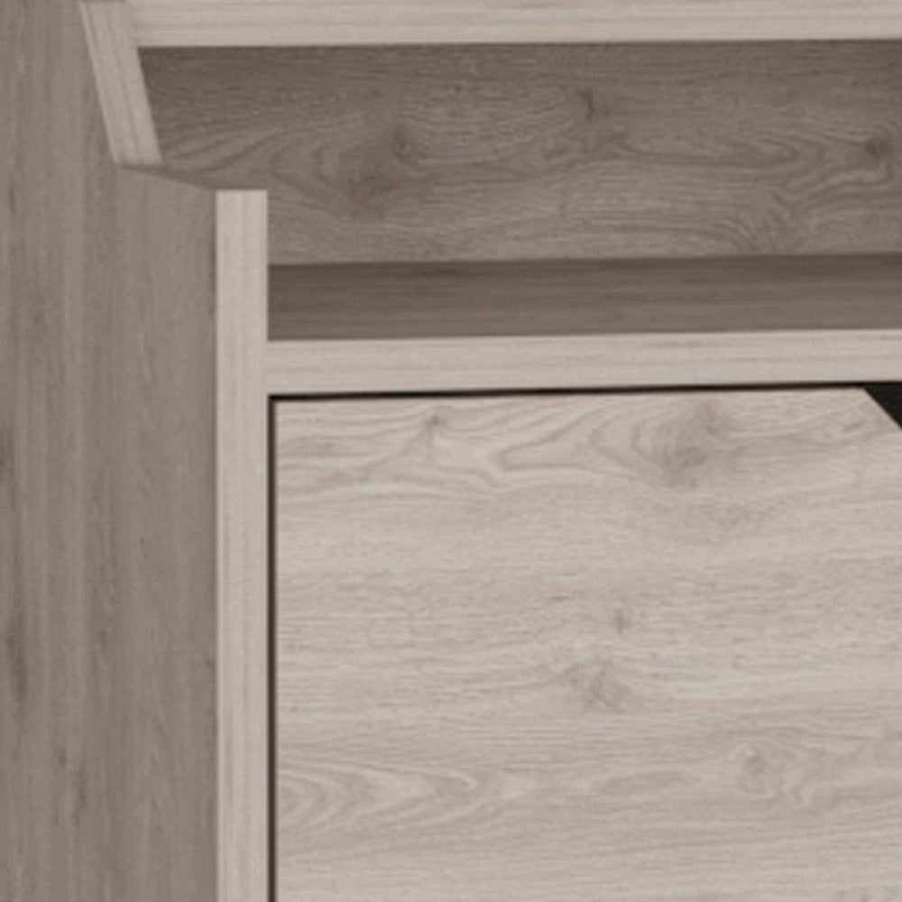 13" Gray Wood One Drawer Floating Nightstand — view 6