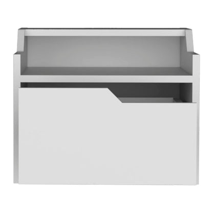 13" White Wood One Drawer Floating Nightstand HomeRoots