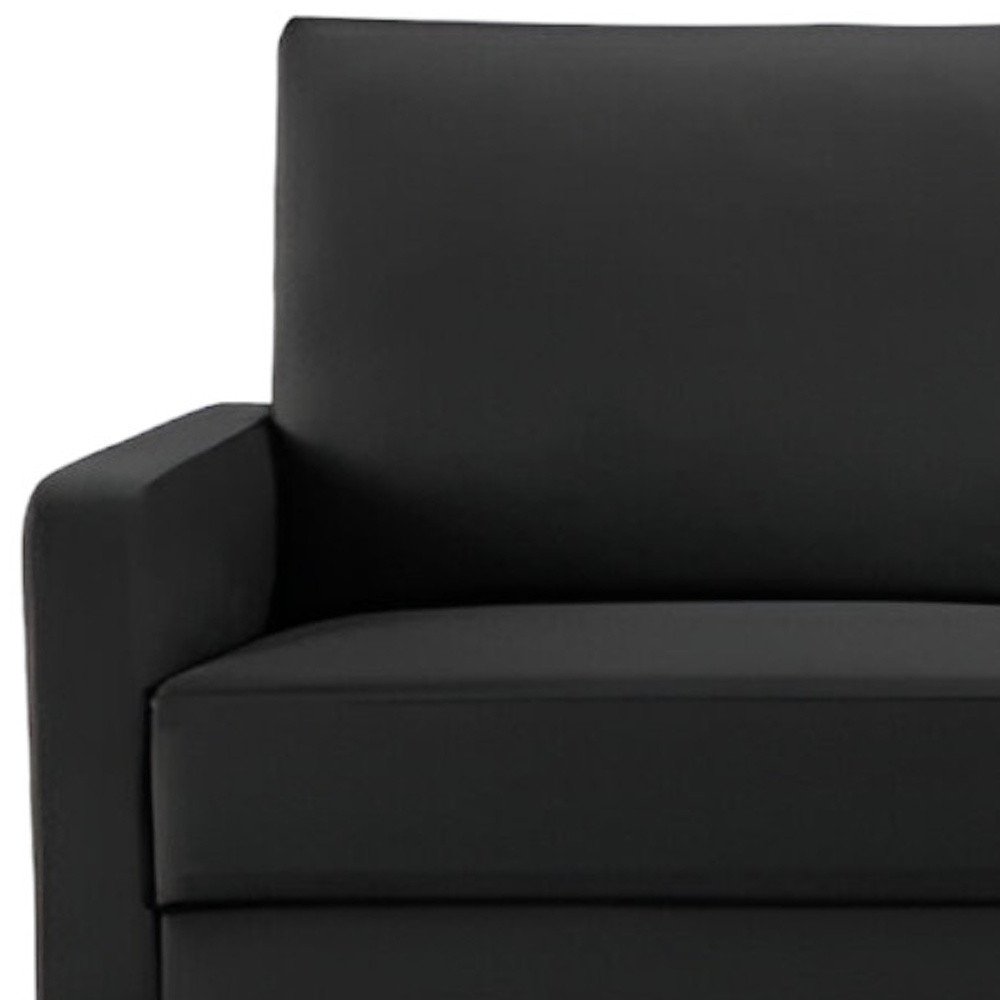 69" Black Velvet Sofa With Dark Brown Legs HomeRoots