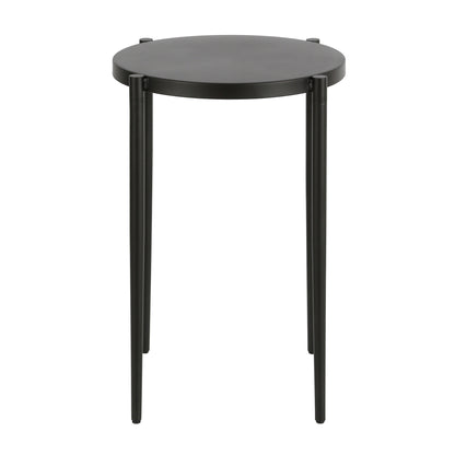 24" Black Metal Round End Table