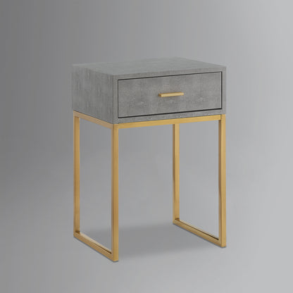 24" Gold and Gray End Table with Drawer