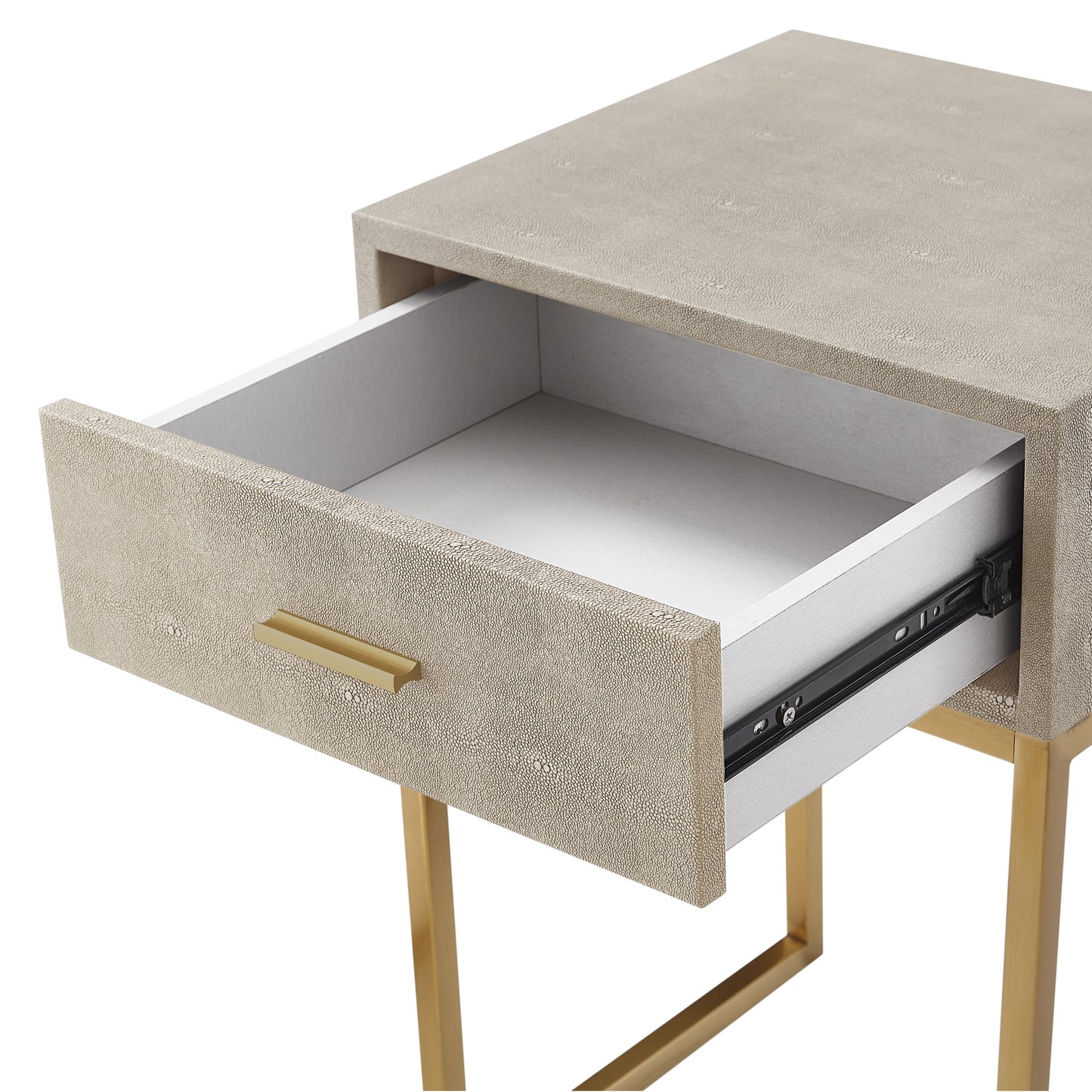 24" Gold and Gray End Table with Drawer