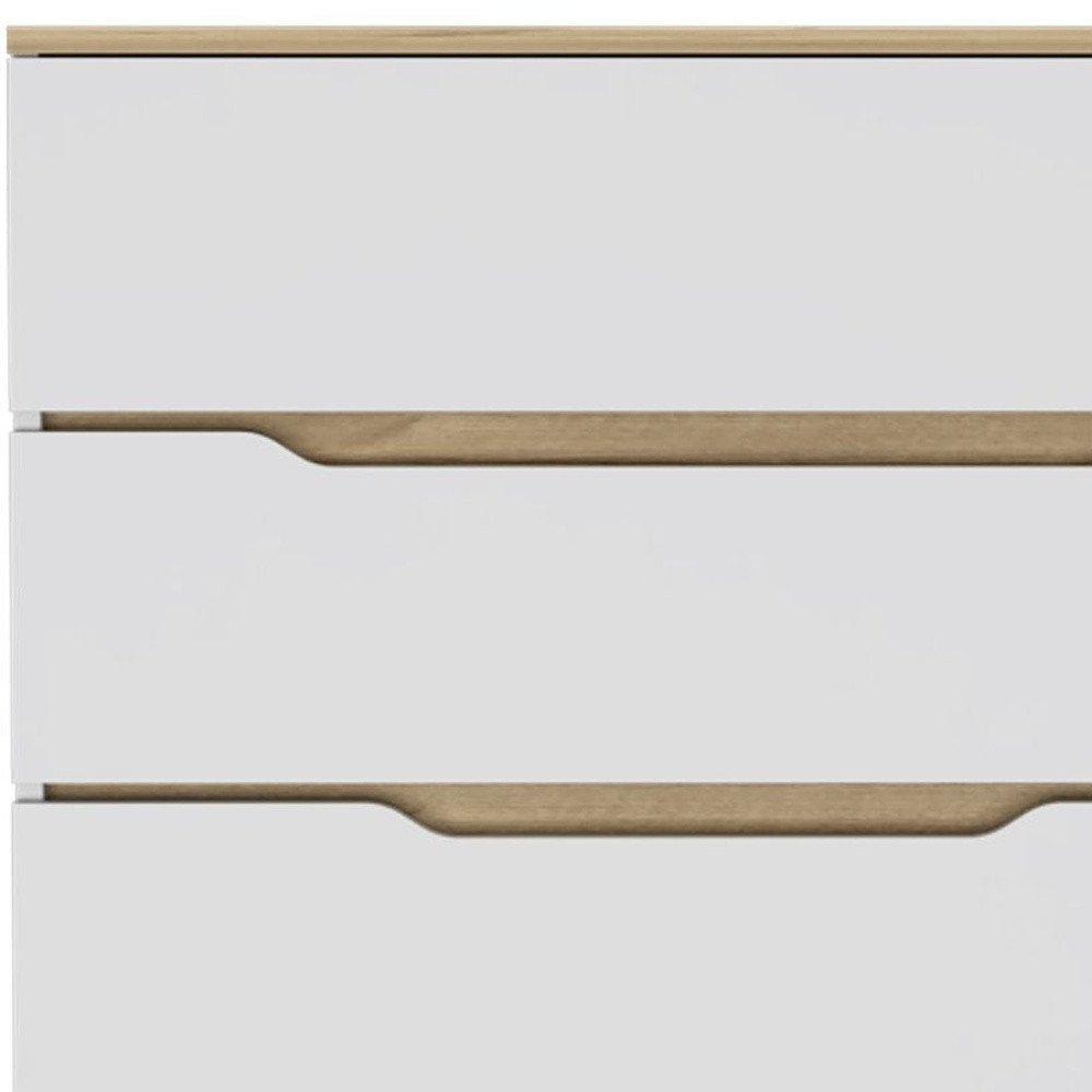 32" Natural And White Wood Four Drawer Dresser — view 4