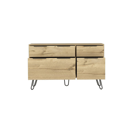 18" Natural Wood Three Drawer Dresser