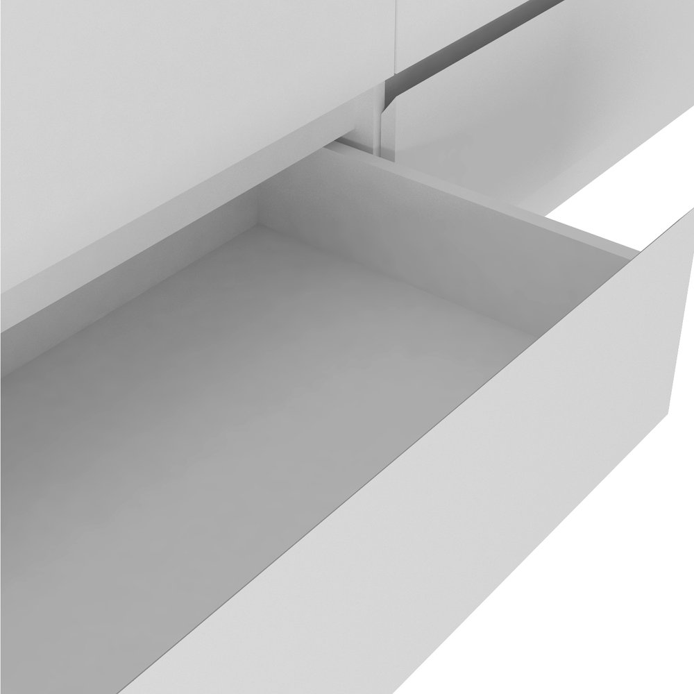 61" White Wood Six Drawer Double Dresser — view 2