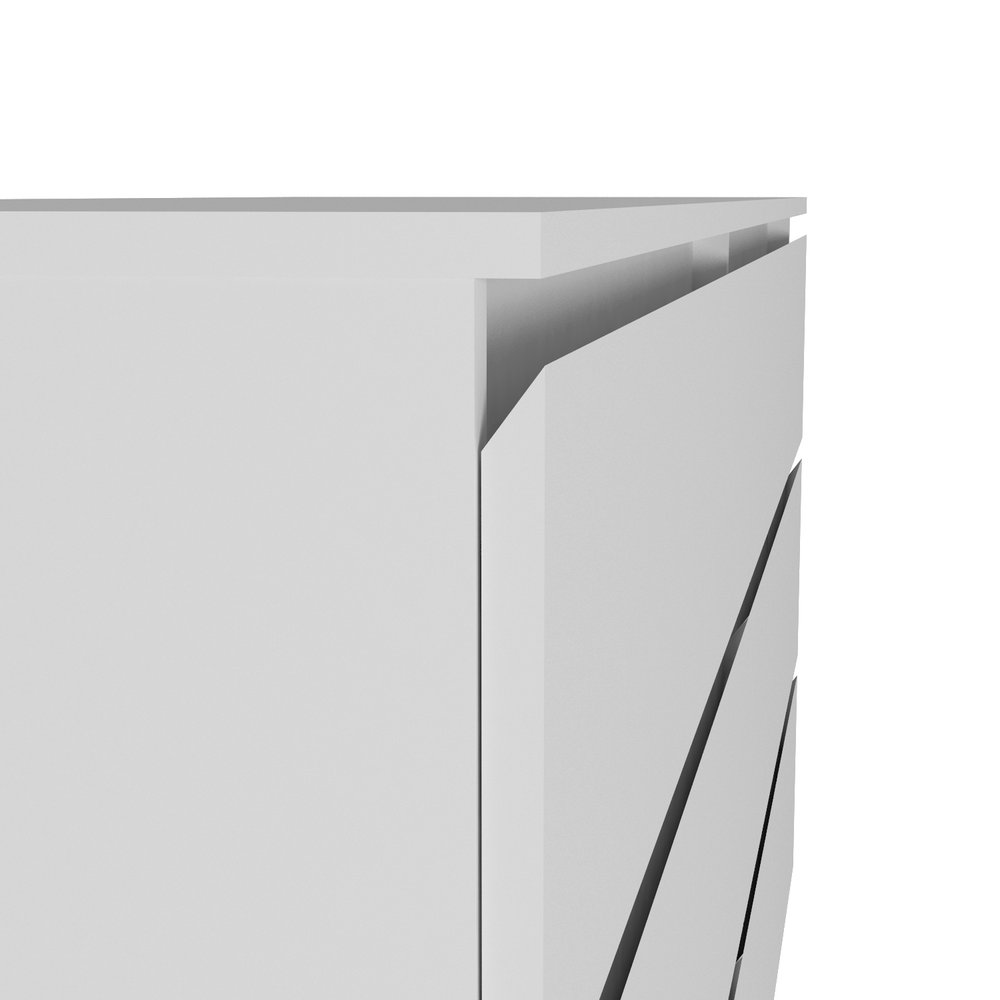 61" White Wood Six Drawer Double Dresser — view 4