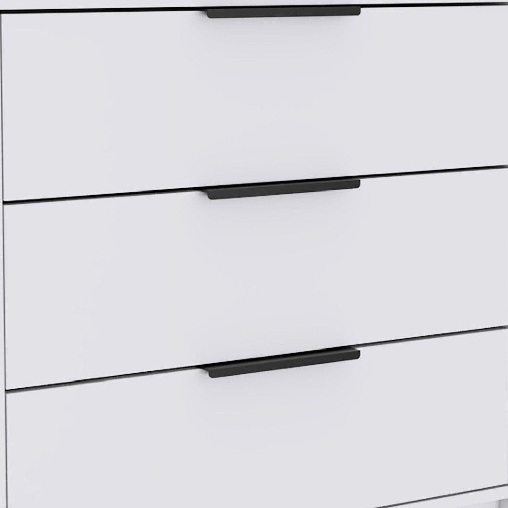 28" White Wood Three Drawer Dresser — view 6