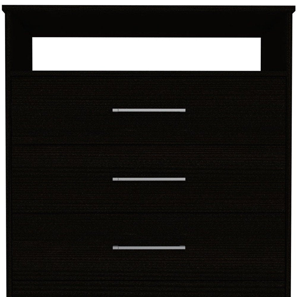 31" Black Wood Four Drawer Dresser HomeRoots