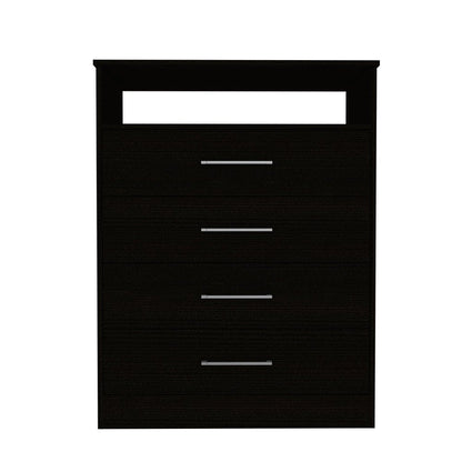 31" Black Wood Four Drawer Dresser HomeRoots
