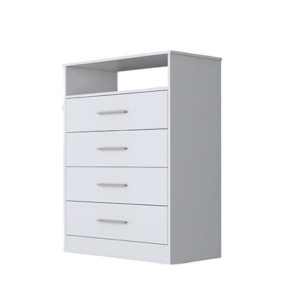 31" White Wood Four Drawer Dresser HomeRoots