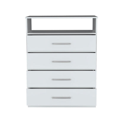 31" White Wood Four Drawer Dresser HomeRoots