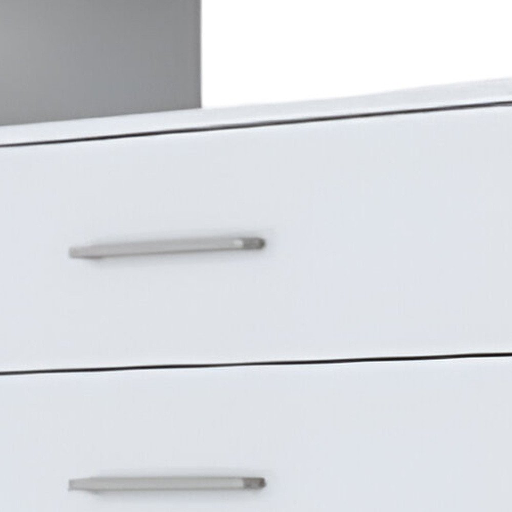 31" White Wood Four Drawer Dresser