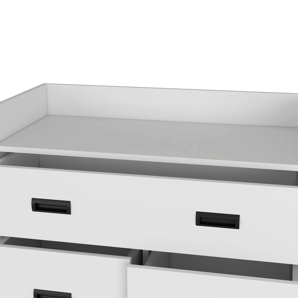 34" White Wood Five Drawer Dresser HomeRoots