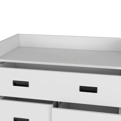 34" White Wood Five Drawer Dresser HomeRoots