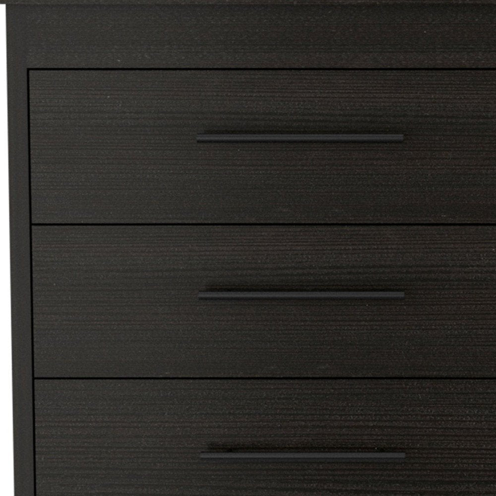 59" Black Wood Six Drawer Double Dresser — view 8