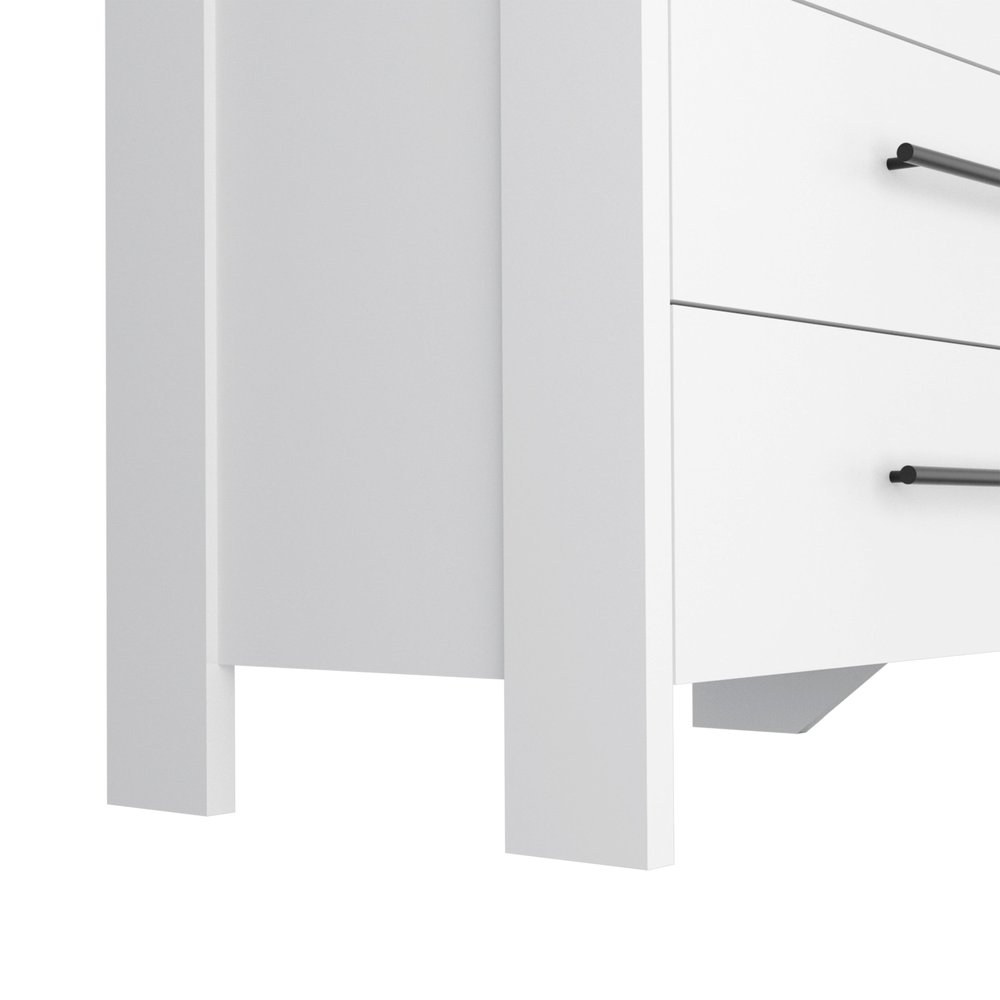 59" White Wood Six Drawer Double Dresser — view 3