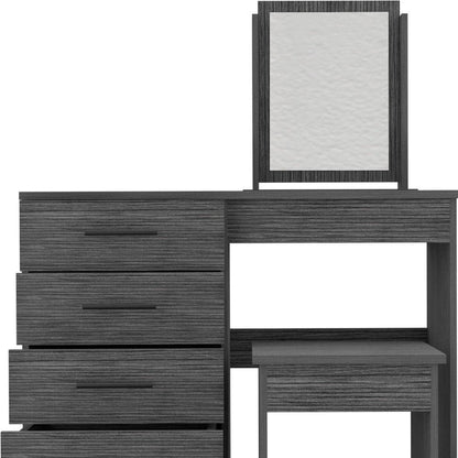 39" Gray Wood Four Drawer Vanity Table HomeRoots