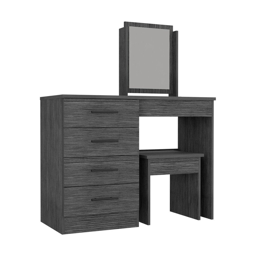 39" Gray Wood Four Drawer Vanity Table — view 3