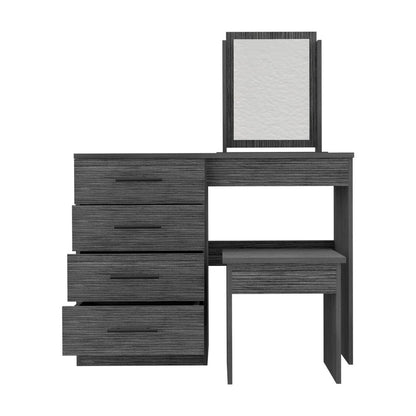 39" Gray Wood Four Drawer Vanity Table HomeRoots