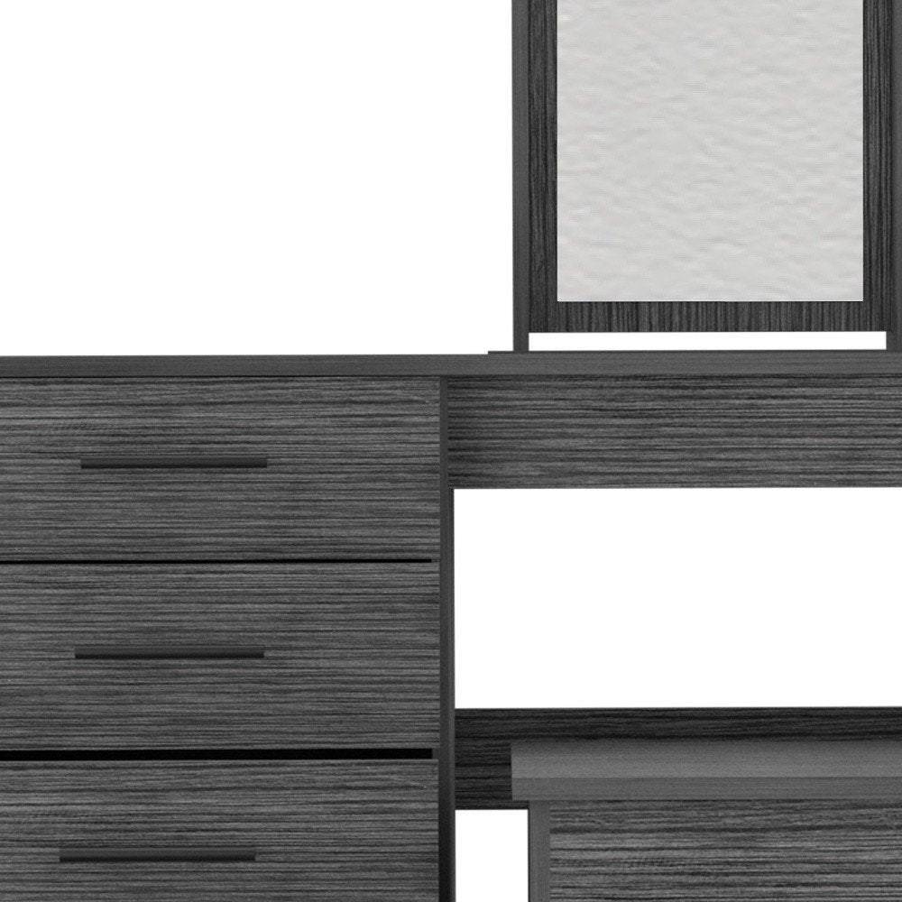 39" Gray Wood Four Drawer Vanity Table HomeRoots