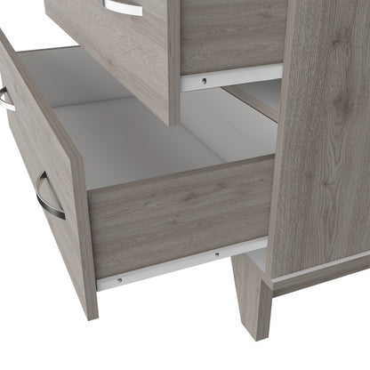 32" Light Gray Wood Two Drawer Dresser