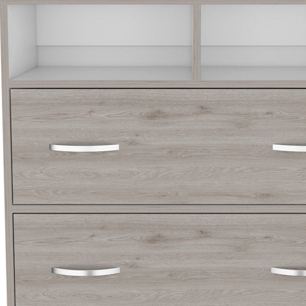 32" Light Gray Wood Two Drawer Dresser — view 8