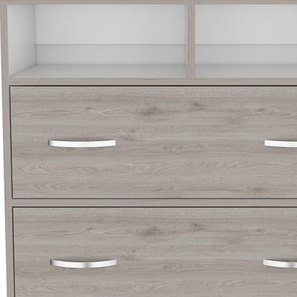 32" Light Gray Wood Two Drawer Dresser
