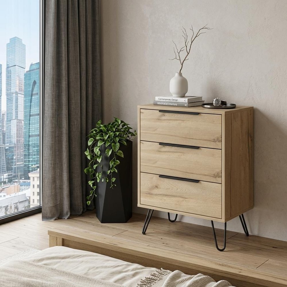 47" Natural Wood Four Drawer Double Dresser — view 11