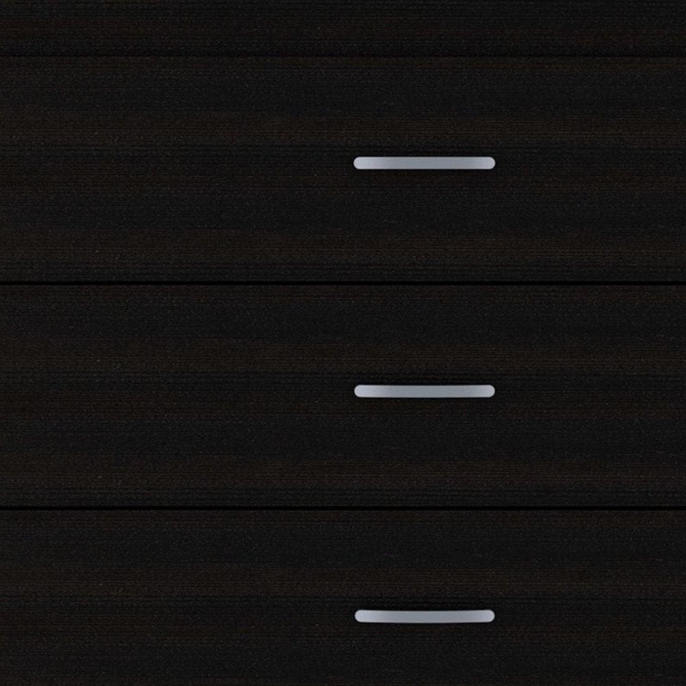 32" Black Wood Three Drawer Dresser — view 5