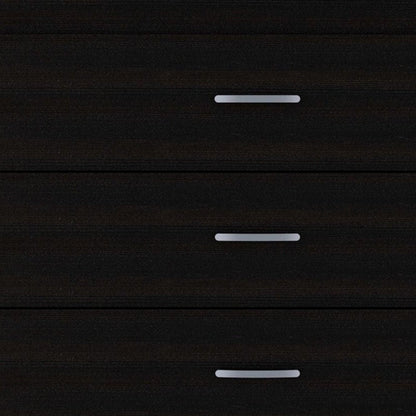 32" Black Wood Three Drawer Dresser