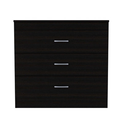 32" Black Wood Three Drawer Dresser