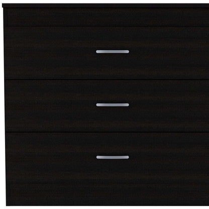 32" Black Wood Three Drawer Dresser