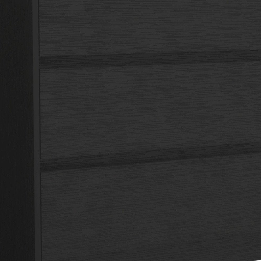 34" Black Wood Three Drawer Dresser — view 7