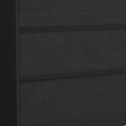 34" Black Wood Three Drawer Dresser