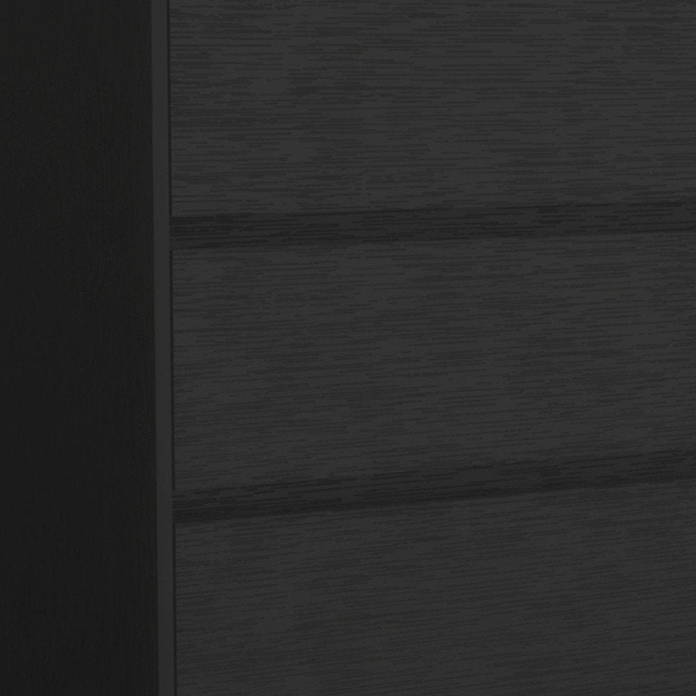 34" Black Wood Three Drawer Dresser — view 4