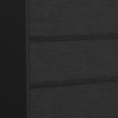 34" Black Wood Three Drawer Dresser