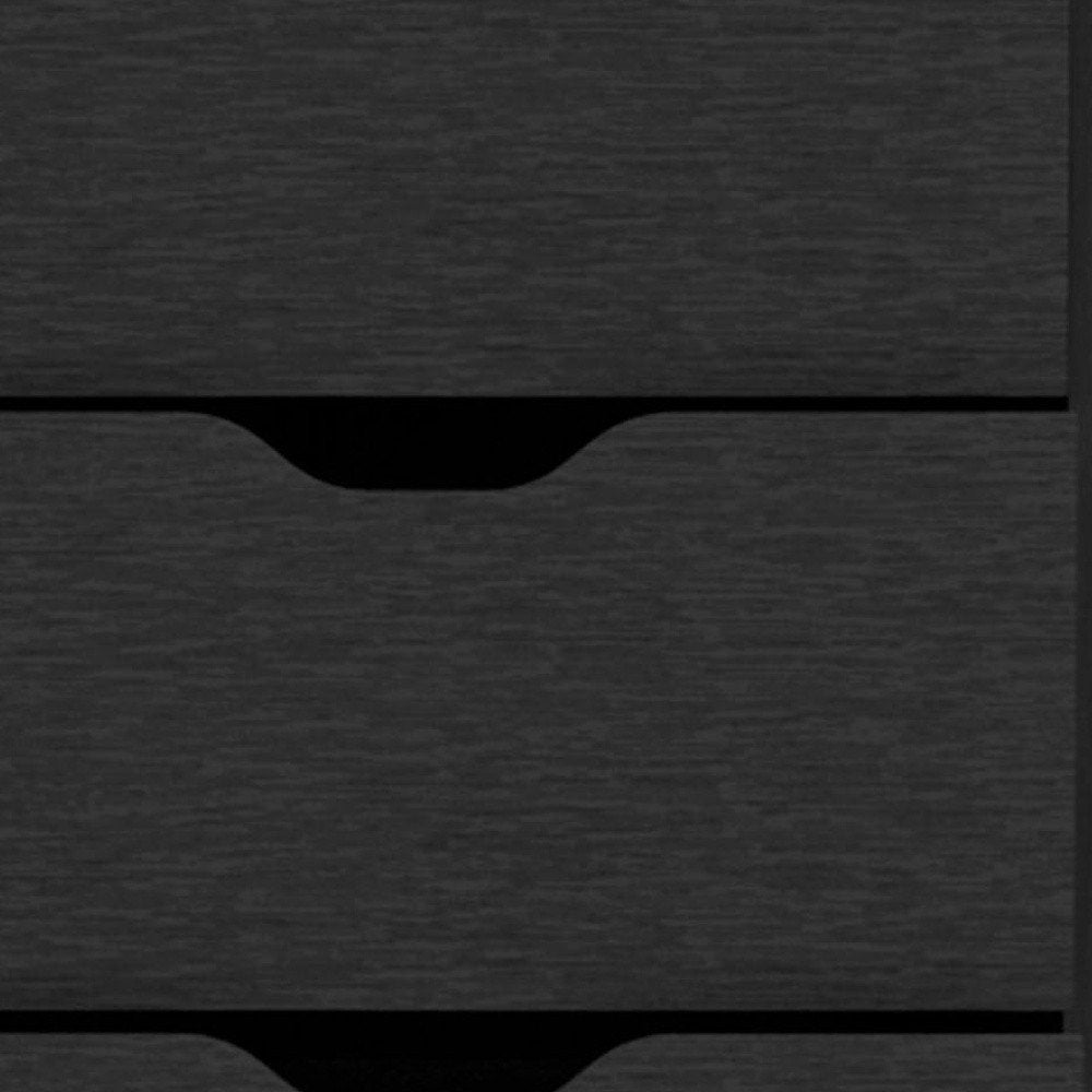 42" Black Wood Six Drawer Double Dresser HomeRoots