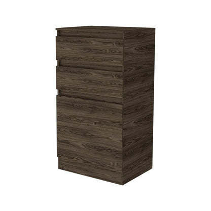 23" Walnut Wood Two Drawers Mirrored Jewelry Stand