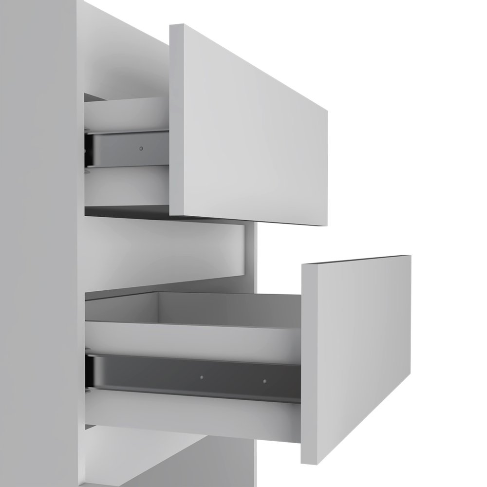 23" Walnut Wood Two Drawers Mirrored Jewelry Stand — view 10