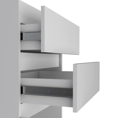 23" Walnut Wood Two Drawers Mirrored Jewelry Stand