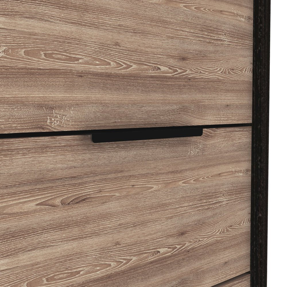 42" Black And Brown Wood Six Drawer Double Dresser — view 4