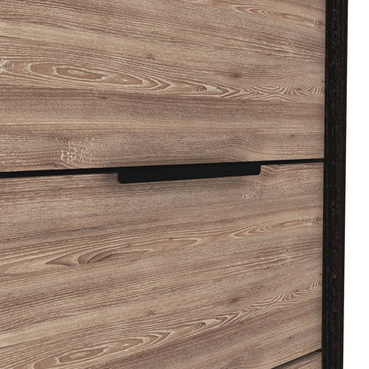 42" Black And Brown Wood Six Drawer Double Dresser